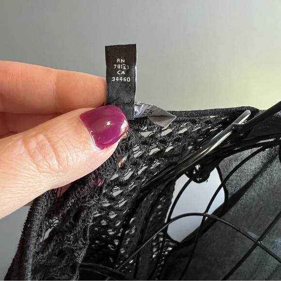 Eileen Fisher Black Sheer Waterfall Front with Open Knit back detail Top Blouse - Picture 8 of 10